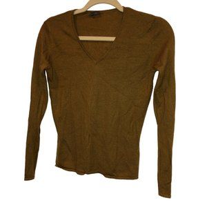 Muskhane caramel brown 100% cashmere tissue weight sweater S NEPAL RUNS SMALL